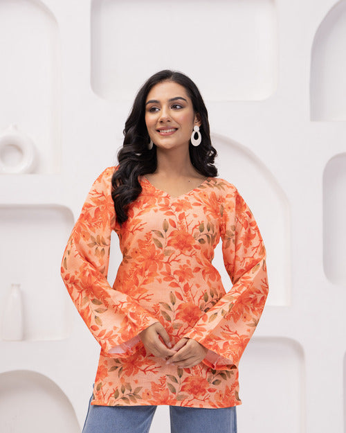 Elevate your wardrobe with this stunning floral tunic top