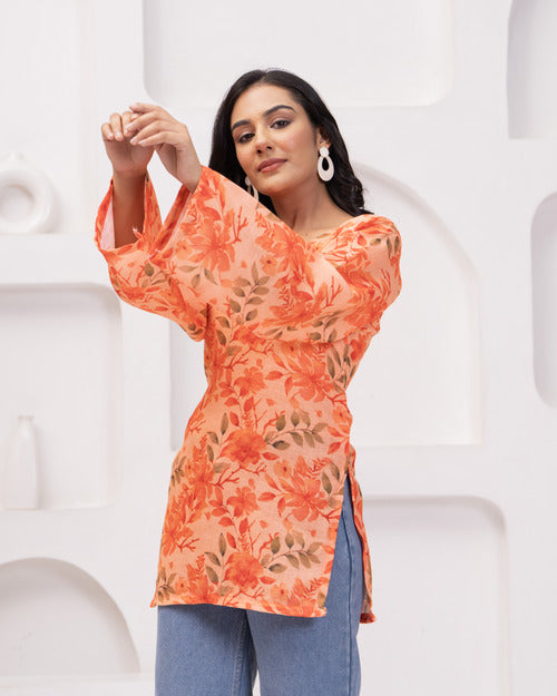 Elevate your wardrobe with this stunning floral tunic top