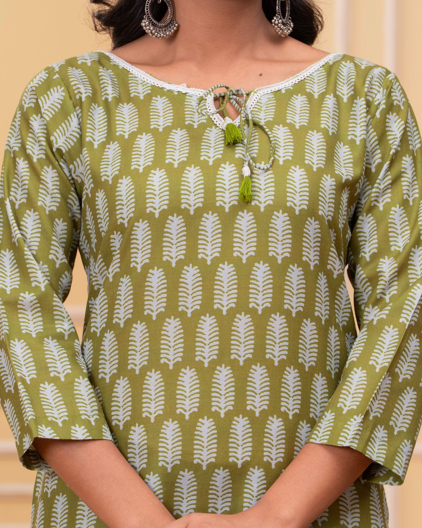Green Printed Kurta Palazzo Set | Women's Ethnic Wear