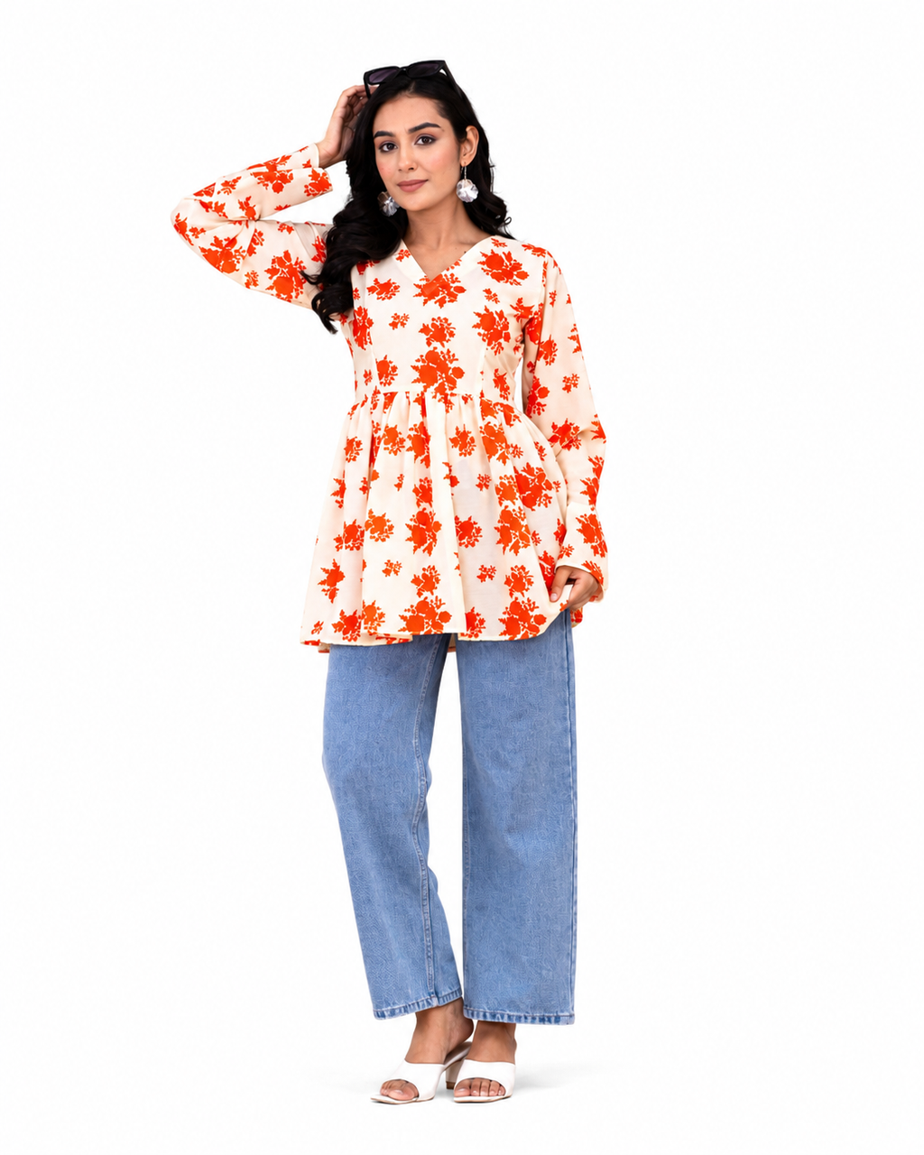 FLORAL PEPLUM TOP