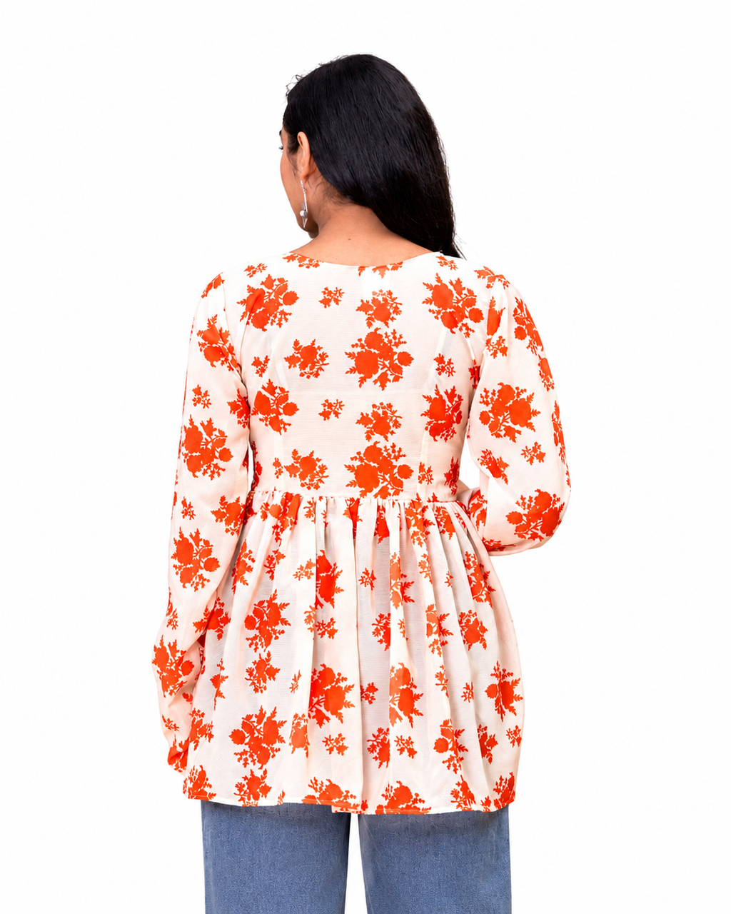 FLORAL PEPLUM TOP