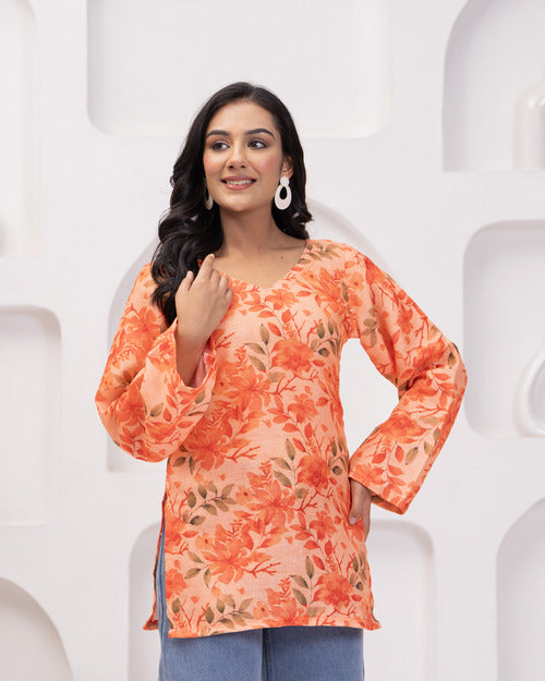 Elevate your wardrobe with this stunning floral tunic top