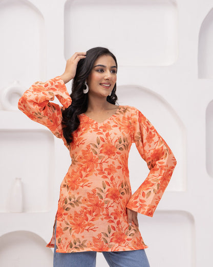Elevate your wardrobe with this stunning floral tunic top