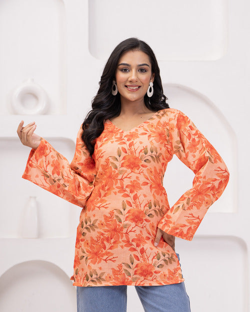 Elevate your wardrobe with this stunning floral tunic top