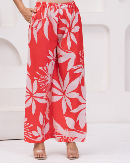 Red Floral Coord Set