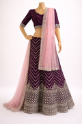 ELEGANT DEEP WINE LEHENGA