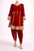 VELVET DHOTI DRESS